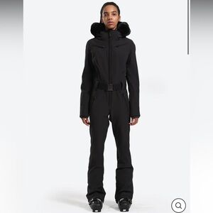 Gsousnow woman’s slime fit stretch faux fur ski suit